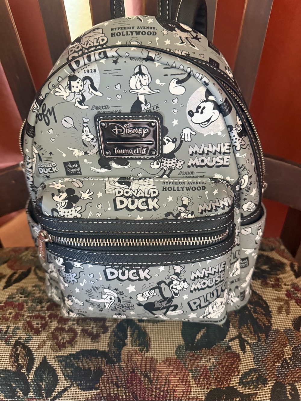 Loungefly Grey Disney Character Comic Mini Backpack